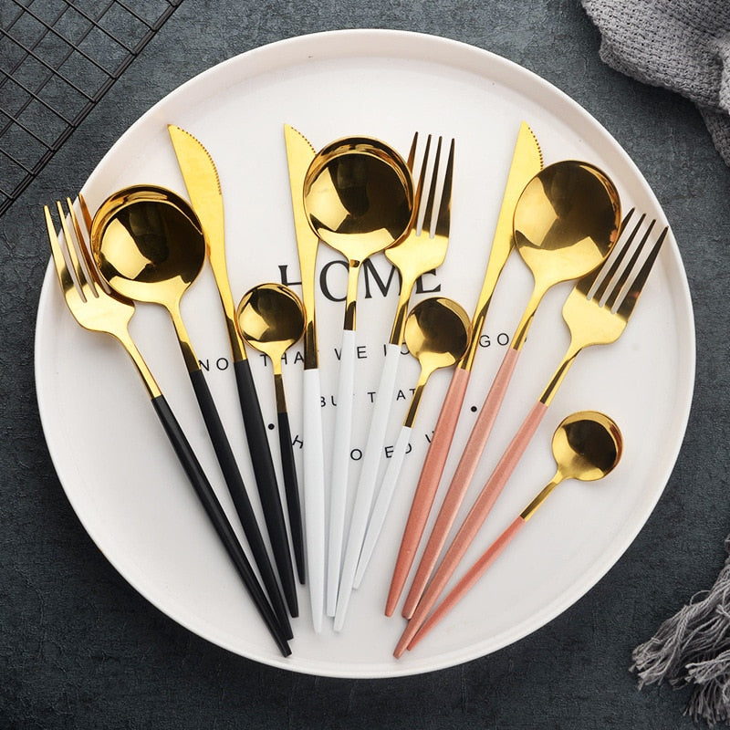 30pcs Stainless Steel Dinnerware Set