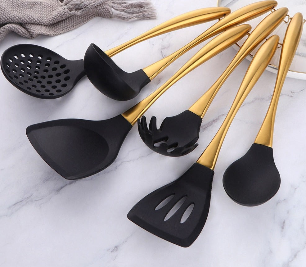 Stainless Steel Silicone Head Ladle Colander Set