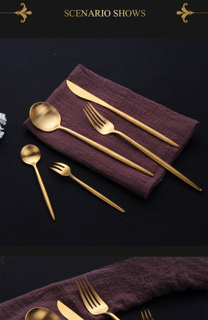 Stainless Steel Gold Cutlery Set