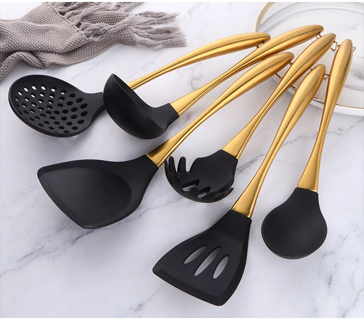 Stainless Steel Silicone Head Ladle Colander Set