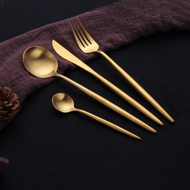 Stainless Steel Gold Cutlery Set