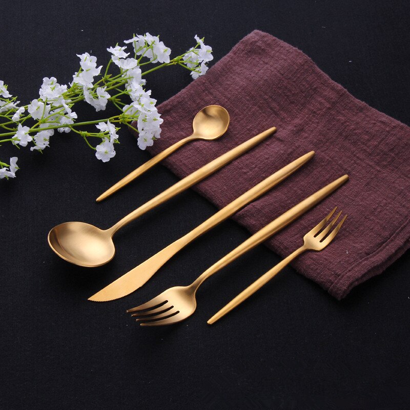 Stainless Steel Gold Cutlery Set