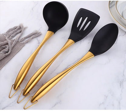 Stainless Steel Silicone Head Ladle Colander Set