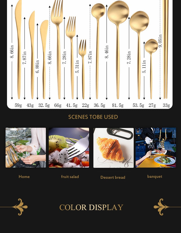 Stainless Steel Gold Cutlery Set