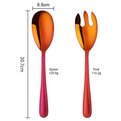 Stainless Steel Big Salad Spoon Fork Set