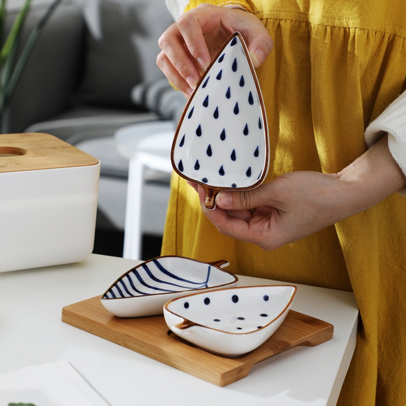 Ceramic Leaf Shape Seasoning Bowl