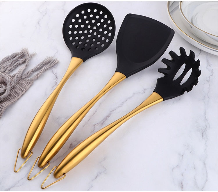 Stainless Steel Silicone Head Ladle Colander Set