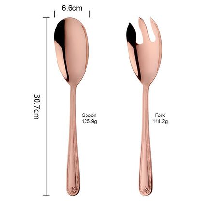 Stainless Steel Big Salad Spoon Fork Set