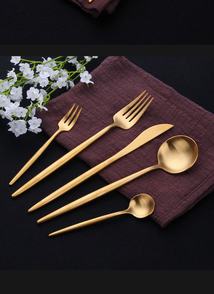 Stainless Steel Gold Cutlery Set