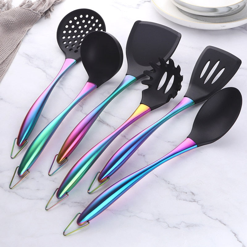 Stainless Steel Silicone Head Ladle Colander Set