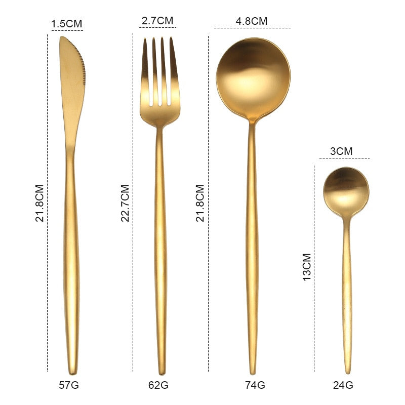 Stainless Steel Gold Cutlery Set