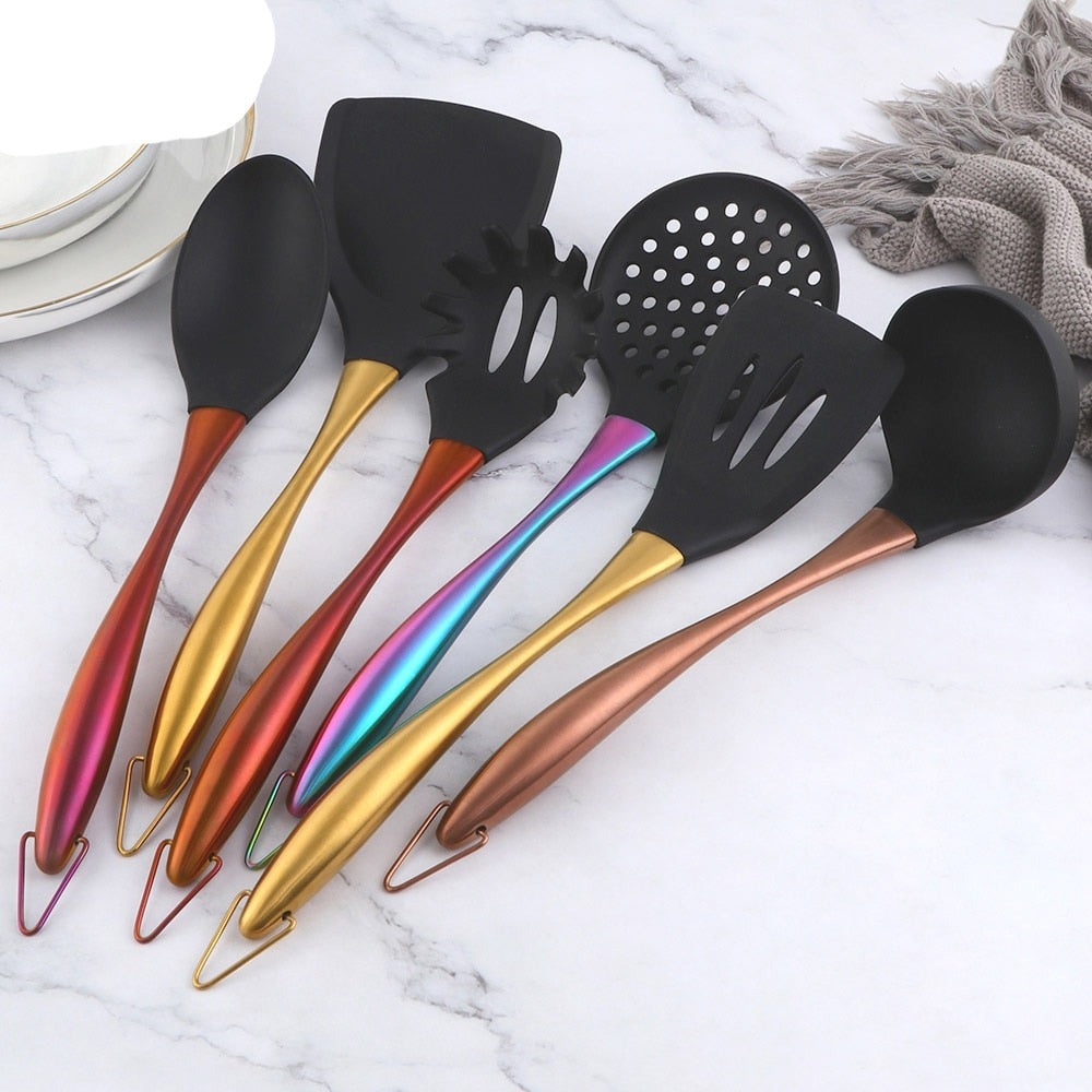 Stainless Steel Silicone Head Ladle Colander Set