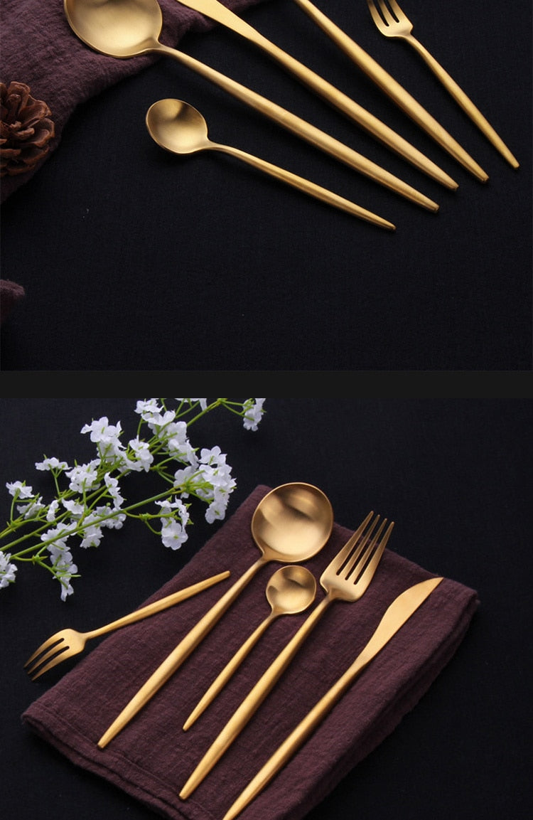 Stainless Steel Gold Cutlery Set