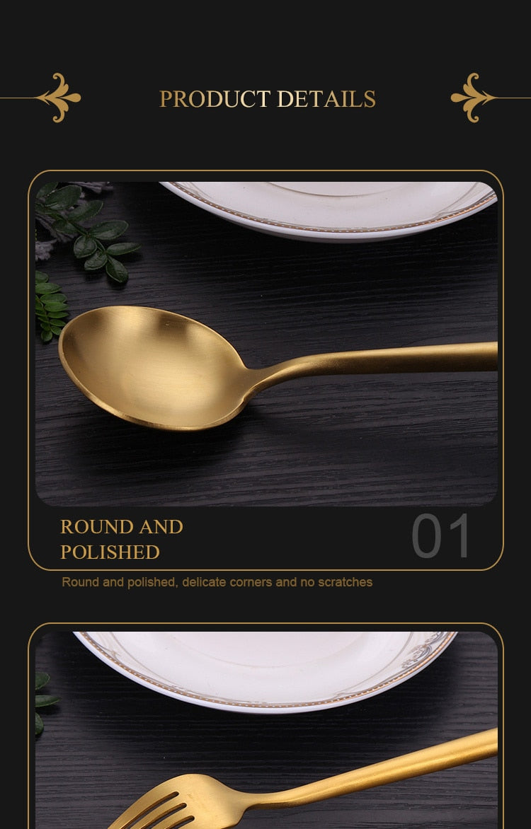 Stainless Steel Gold Cutlery Set