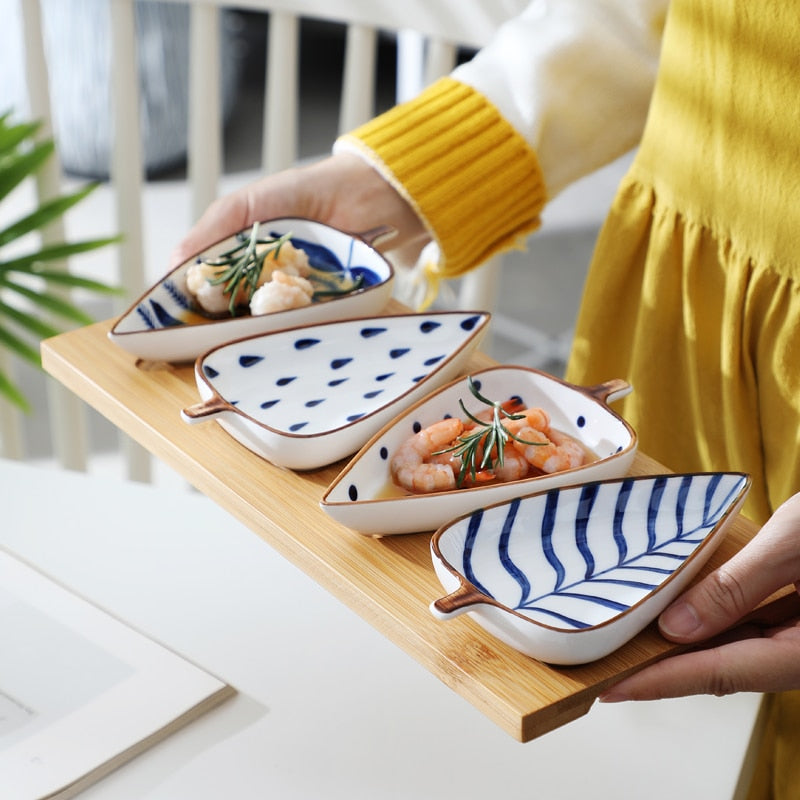 Ceramic Leaf Shape Seasoning Bowl