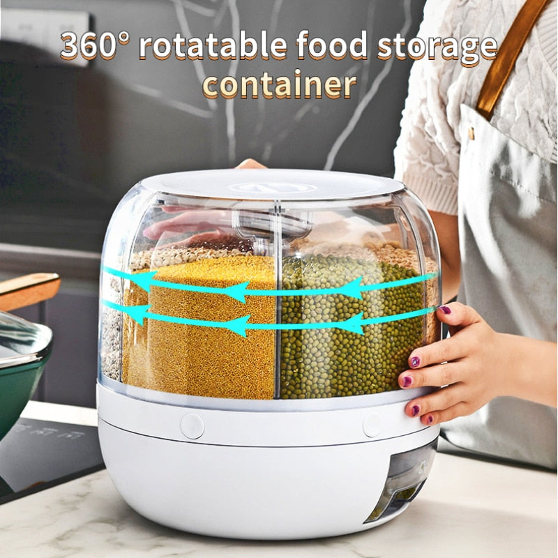 6 Compartment 360° Rotatable Container