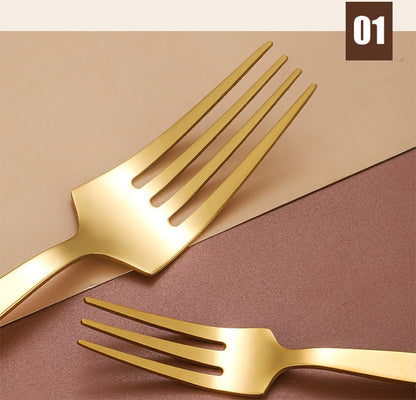 Stainless Steel Golden Cutlery Set