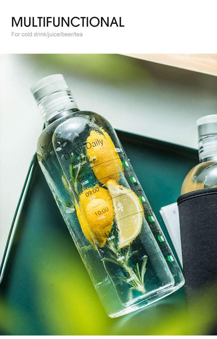 25oz Glass Bottle With Time Marker