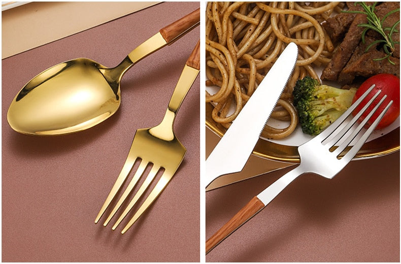 Stainless Steel Golden Cutlery Set