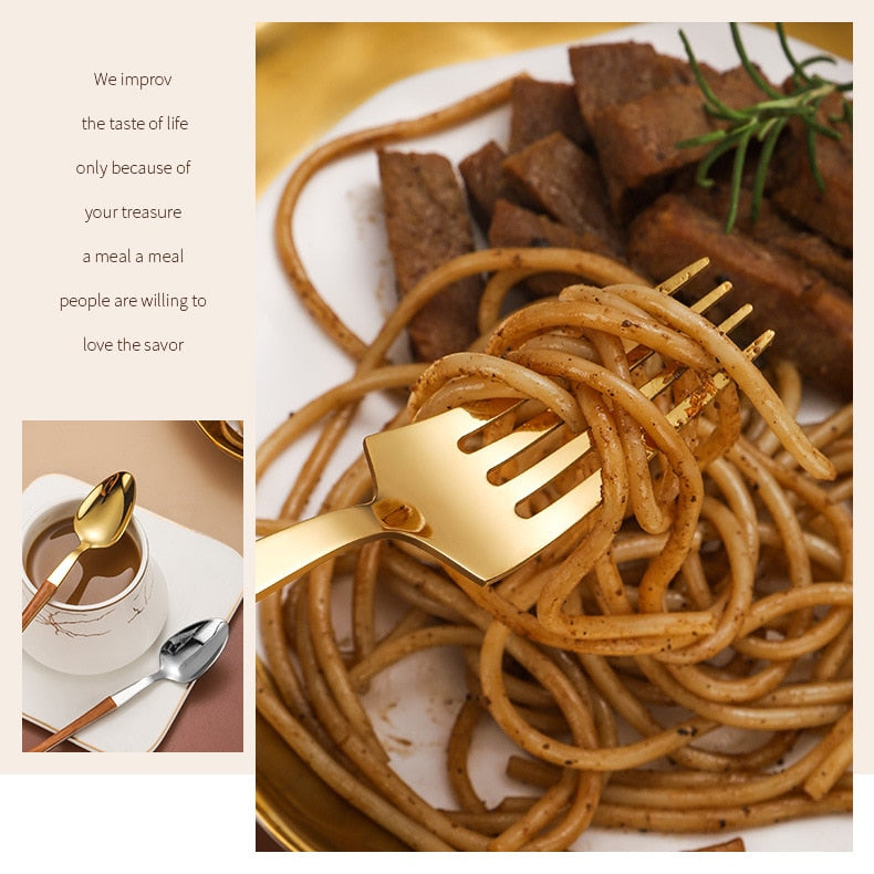 Stainless Steel Golden Cutlery Set