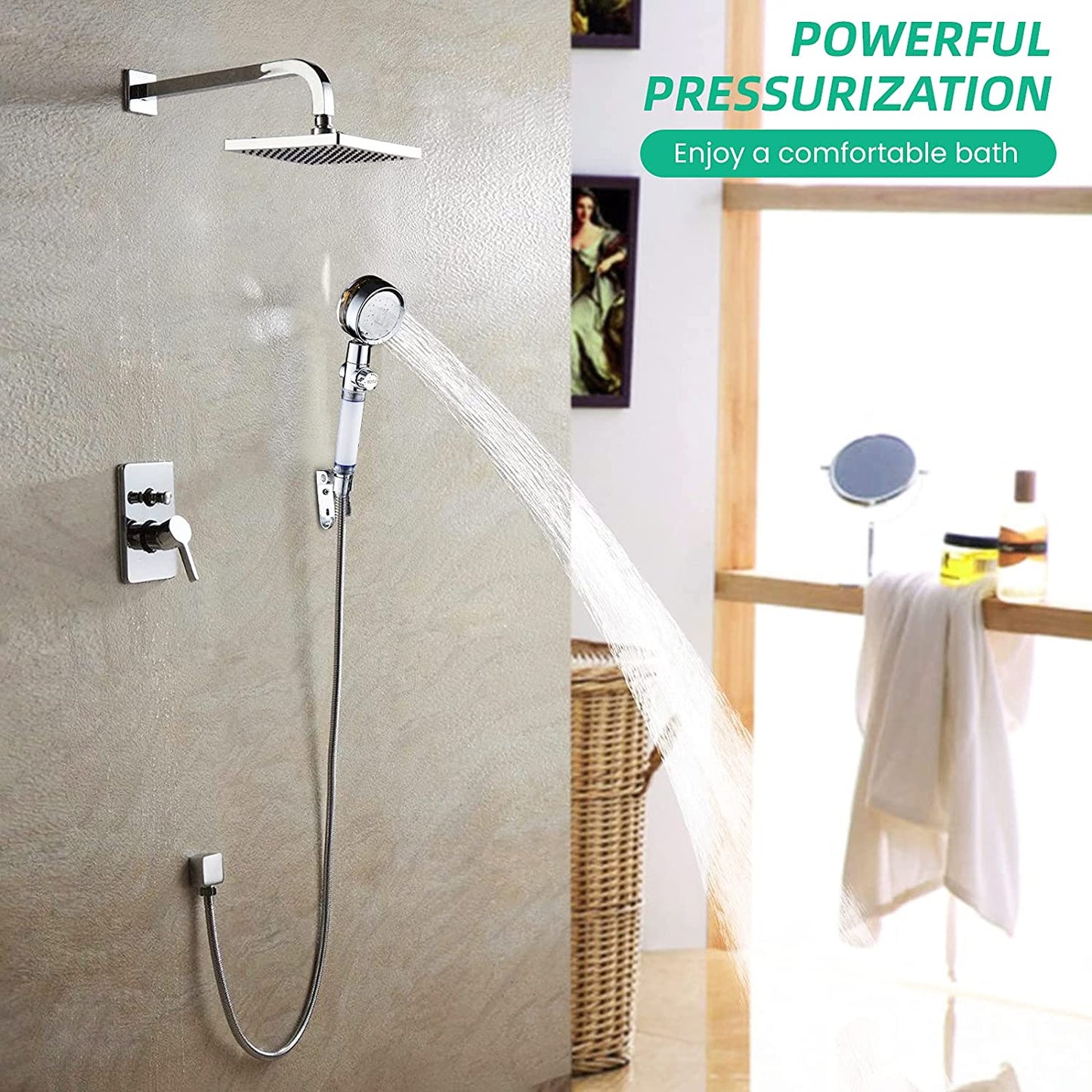 Turbo Propeller Rainfall Handheld Shower